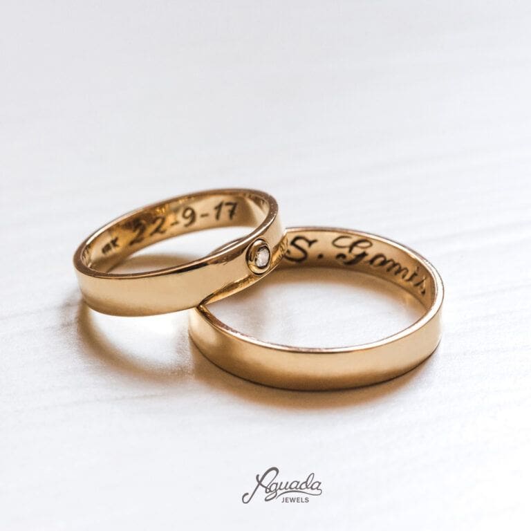 Alianzas de boda oro 18k y Brilante REF AB10-117