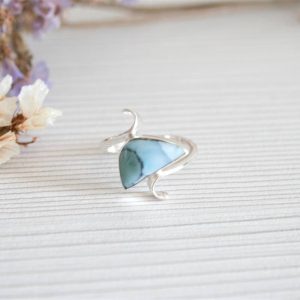 anillo plata larimar
