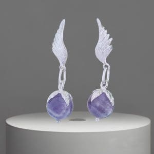 pendiente alas amatista