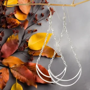 pendientes luna cadena