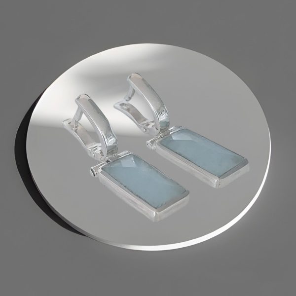 PENDIENTES AGUAMARINA