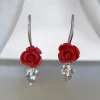 PENDIENTES ROSA Y PLATA