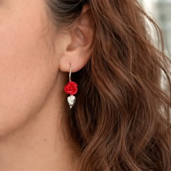 PENDIENTES ROSA Y PLATA